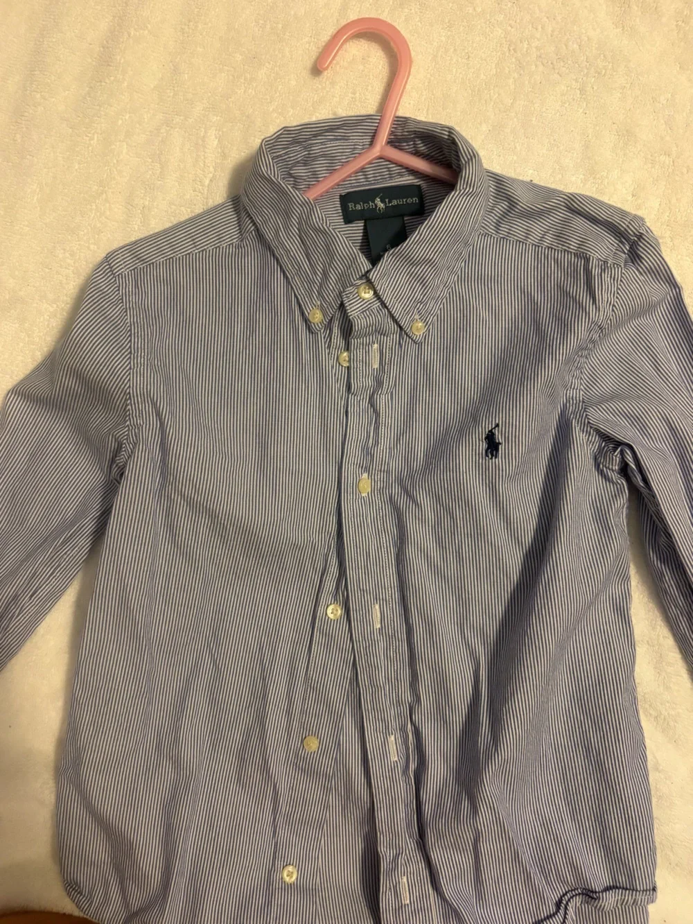 Ralph Lauren Navy and White Pinstripe Button-Down Shirt